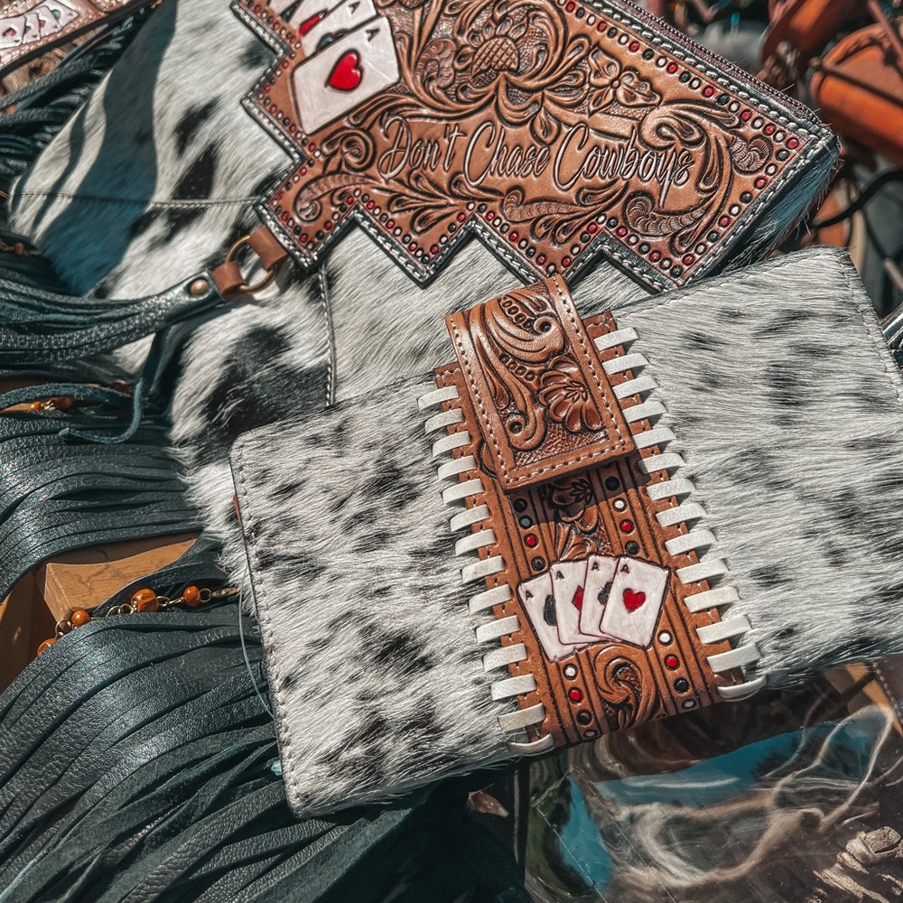 Cowhide Leather Wallet with Card Design used